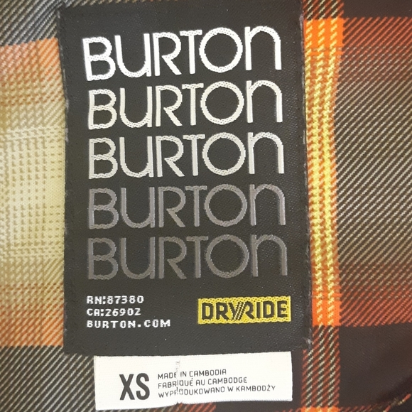Burton dryride logan plaid fitted hoodie jacket XS - Picture 6 of 8